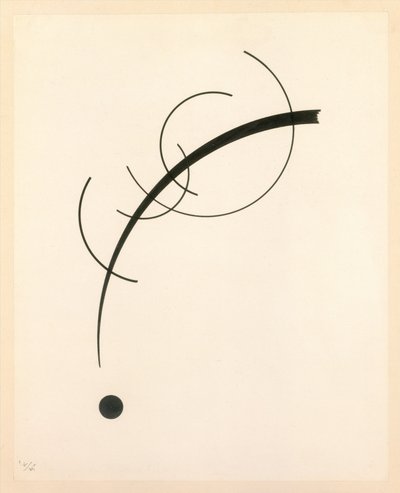 Vrije curve naar het punt - Begeleidende geluid van geometrische curves door Wassily Kandinsky